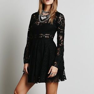 Free people black lace dress